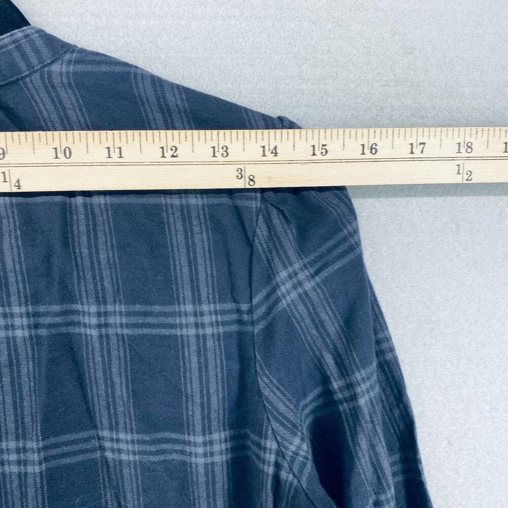 Faherty Flannel Shirt Womens S Gray Organic Cotton Button Up Costal Cowgirl - Picture 7 of 11